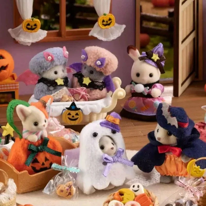 Sylvanian Families Blind Keychain Aceessories Figures Original Forest Family Single Baby Kitchen Set Kids Toys for Girls Twin