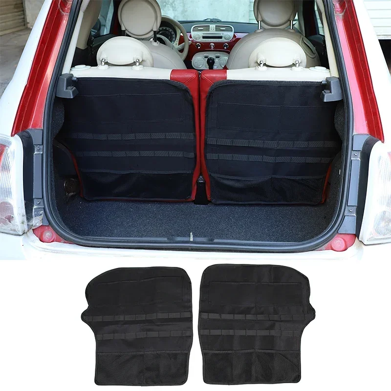 

For Fiat 500 2007-2015 Car Rear Trunk Side Cargo Storage Bag Luggage Organizer Pocket Interior Storage Accessories 2Pcs