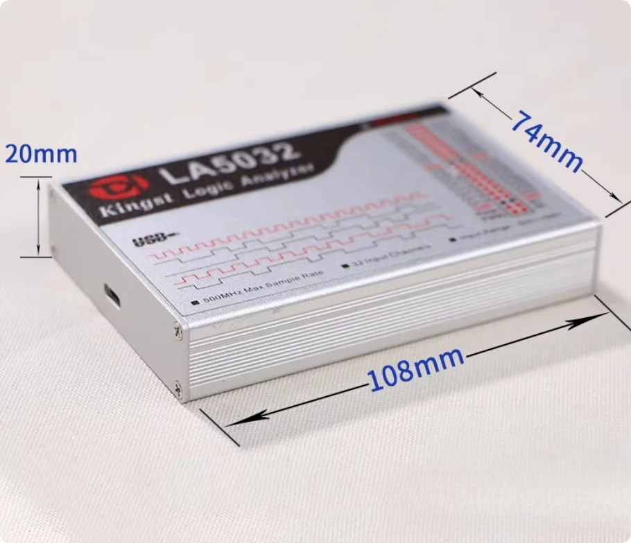 New USB Logic Analyzer LA5032 500MHz Max Sample Rate 32 Channels 10B Samples  Debug Tool