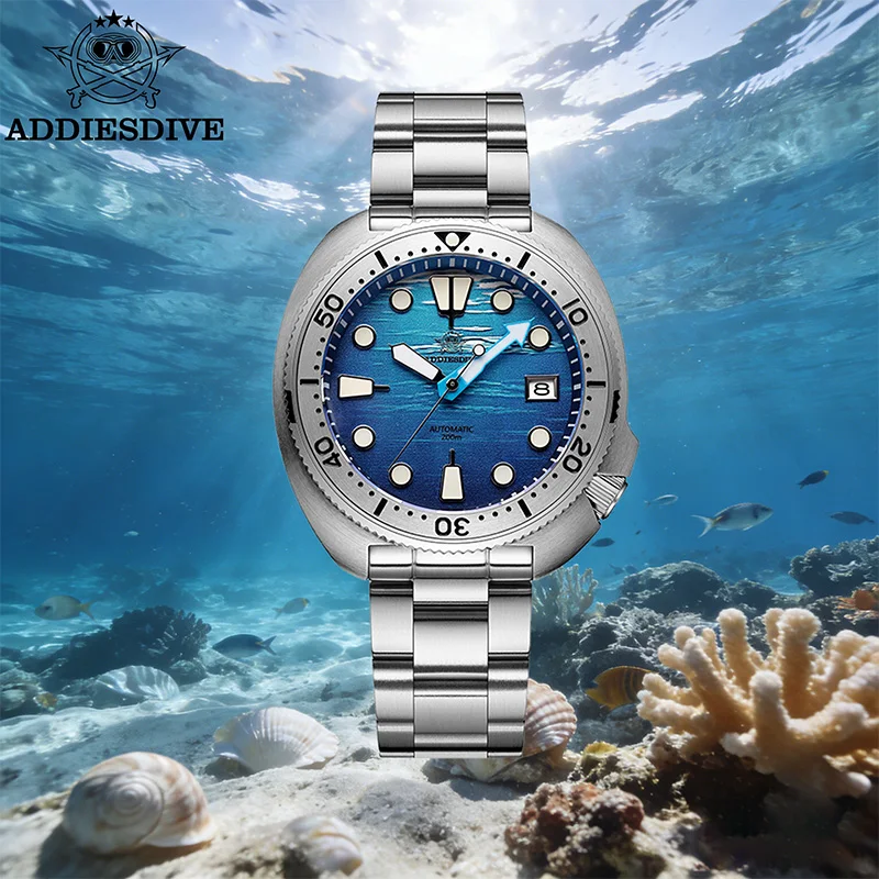 

Мужские автоматические часы ADDIESDIVE NH35 с сапфировым стеклом AR, светящимся керамическим безелем, из нержавеющей стали, водонепроницаемые до 200 м, часы для дайвинга