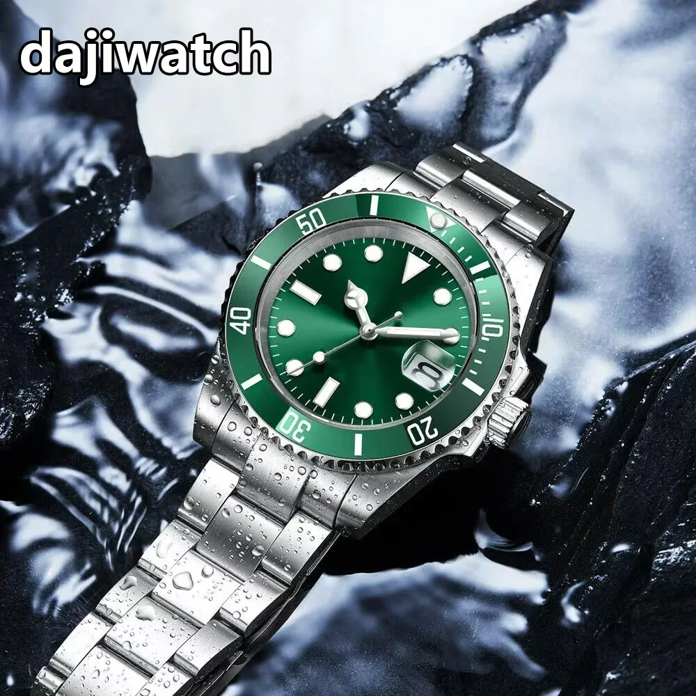 DIY Custom 40mm Sapphire Glass NH35 / ST2130 Automatic Mechanical Luminous Men's Watch Sterile Dial Ceramic Bezel