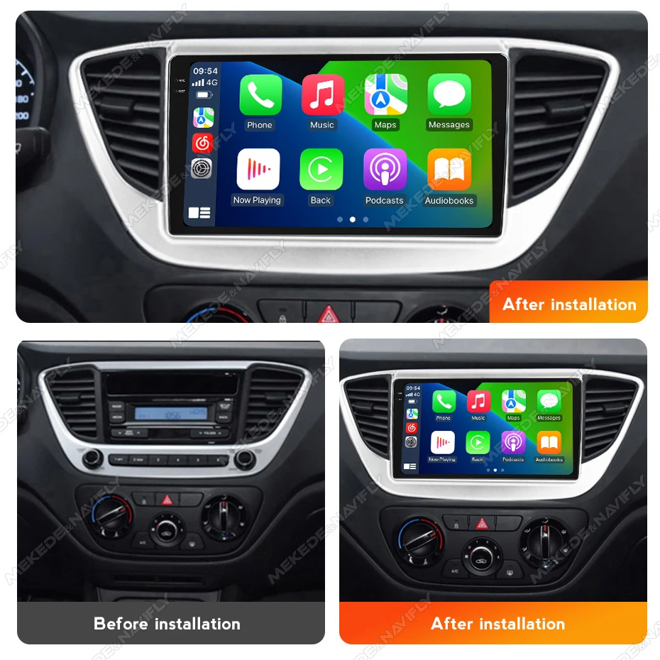 Android 14 Car Radio Carplay For HYUNDAI Solaris 2 Verna Accent 2017-2020 Android-Auto Navigation GPS Multimedia Player Stereo