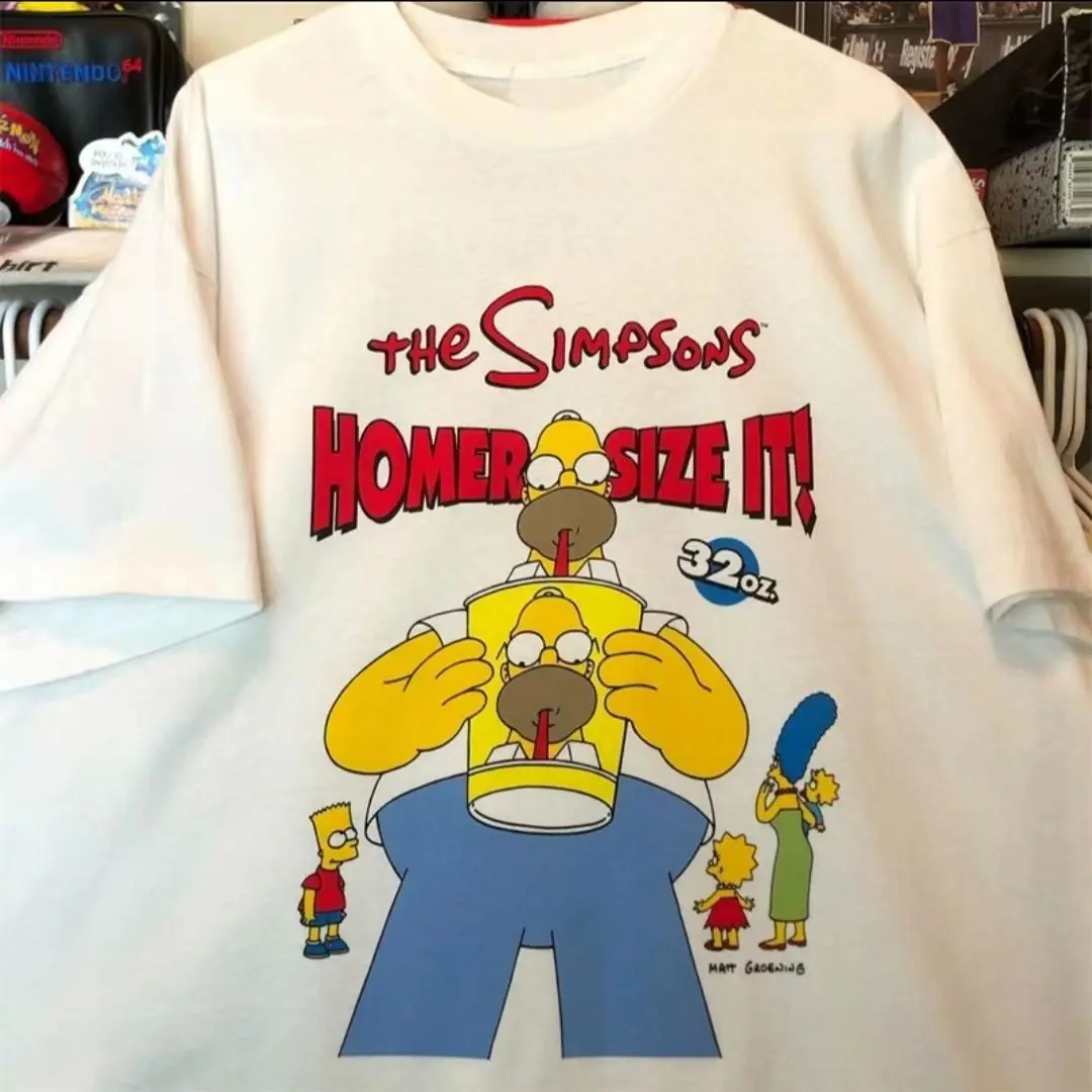 The Simpsons Letter T-Shirt, Combed Cotton, Soft and Breathable, Oversize for Couples, Trendy and Cool Tee for Cosplay Costume