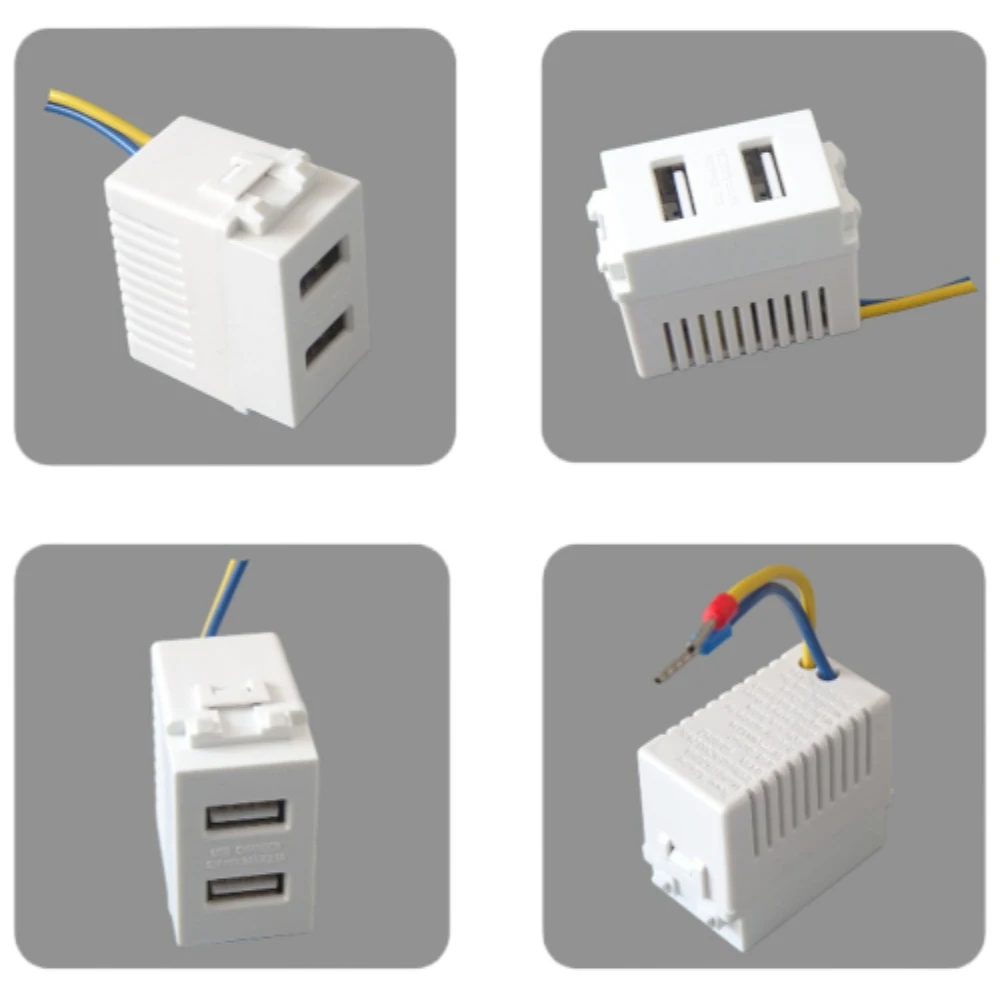 Charging Panel Dual USB Power Module 220V Socket 5V Transformer 2.1A USB Charging Power Socket Switching Adapter