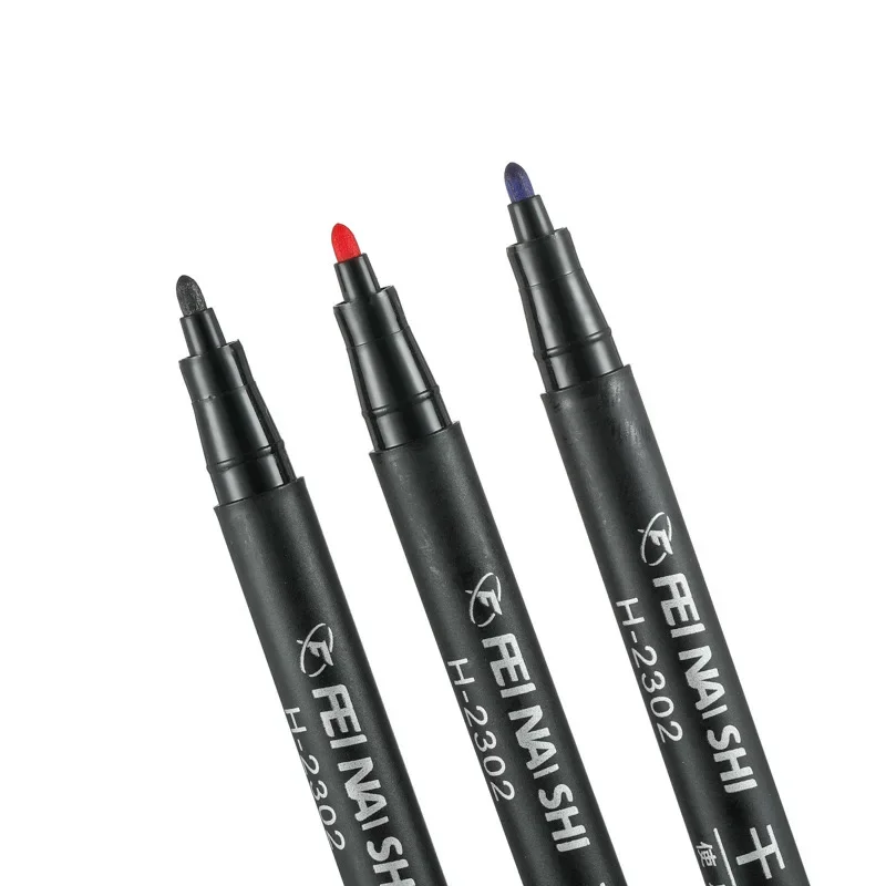 6 Pcs Erasable Whiteboard Pen 0.5/1.0mm Fine Point Black/Blue/Red Ink Blackboard Marker School Office Art Writing Stationery image 5