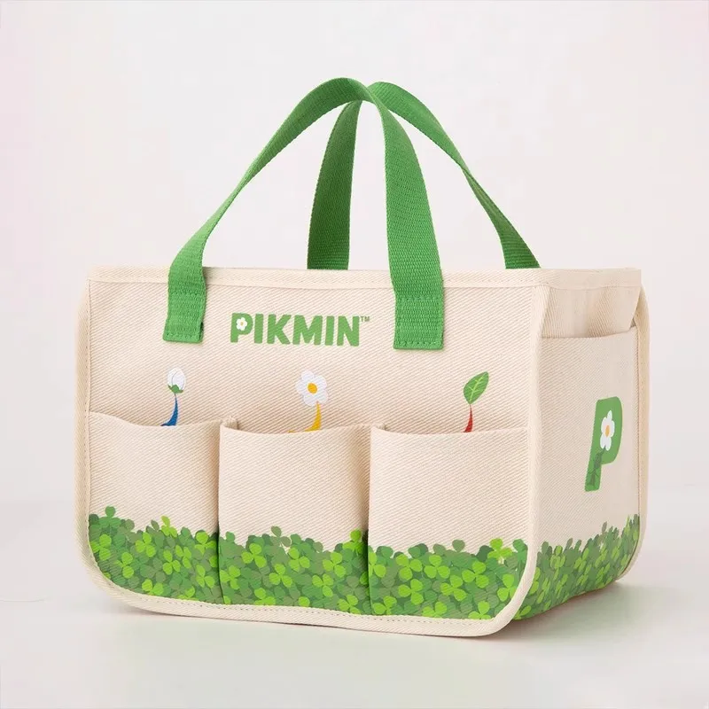New Kawaii Cute Pikmin Kids Canvas Handbags Woman Lunch Bags Tote Bag For Children