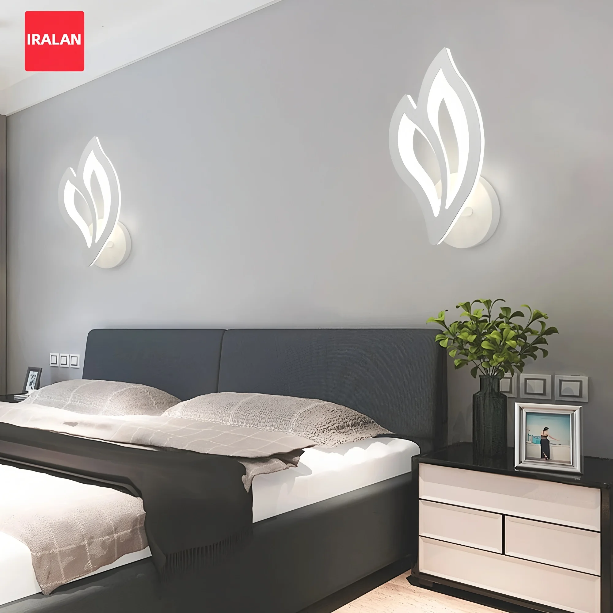 

IRALAN Creative Leaf LED Wall Lamp Home Decoration Modern Night light Room Children's Bedroom Lighting Bedside Indoor LED Light
