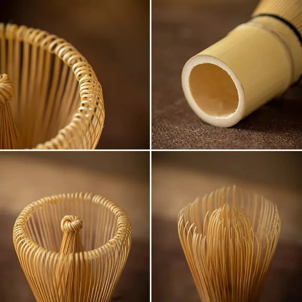 

4PCS Ceramic Bamboo Japanese Matcha Tea Set Matcha Whisk Holder Matcha Bowl Matcha Whisk Set Reusable Whisk Teaspoon Tea Sets