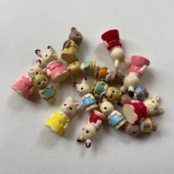 1PC Kawaii Forester Families Animal Figure Toy PVC Rabbit Doll Cat Bear Animal Model Toys For Kids Random Send Bulk Mini Toys