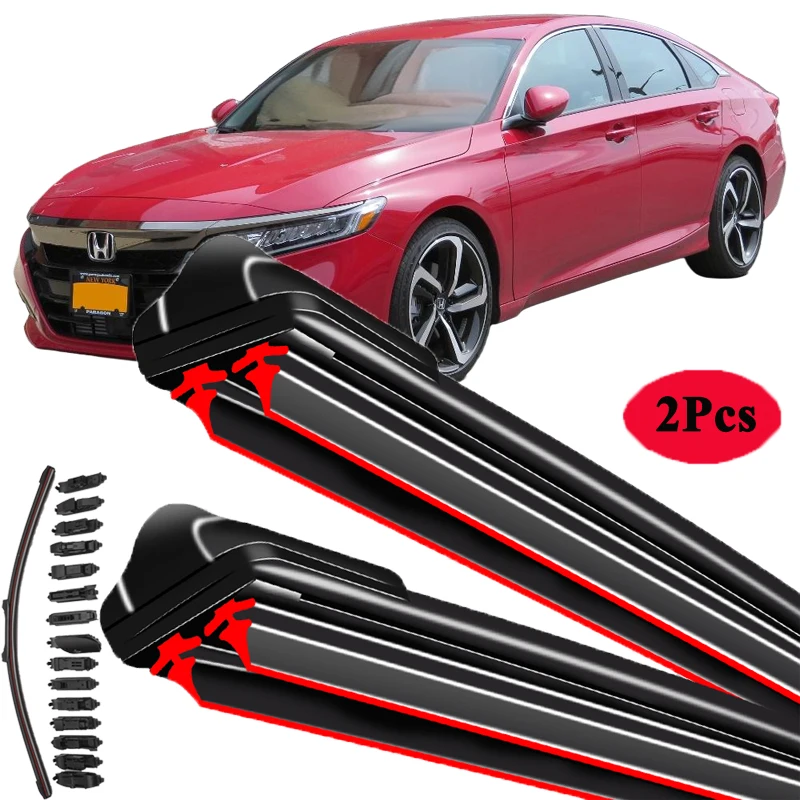 

For Honda Accord CK CG CH CF CL CM CN CR CV Euro Sedan Tourer 1997 2002 2008 2012 2015 2017 2019 Double Rubber Car Wiper Blades