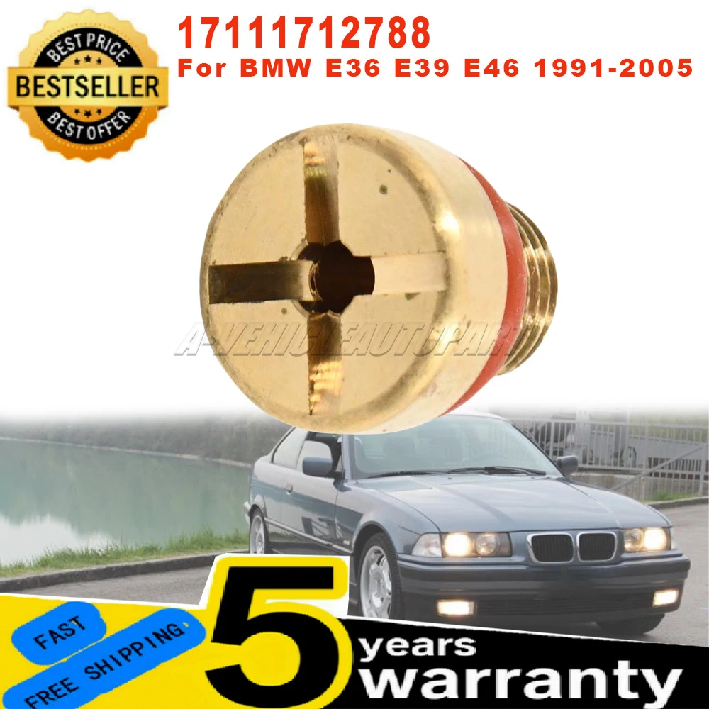 Car Water Drainage Screw Durable Coolant Expansion Screw Replacement 17111712788 For BMW MINI & E36 E39 E46 1991-2005