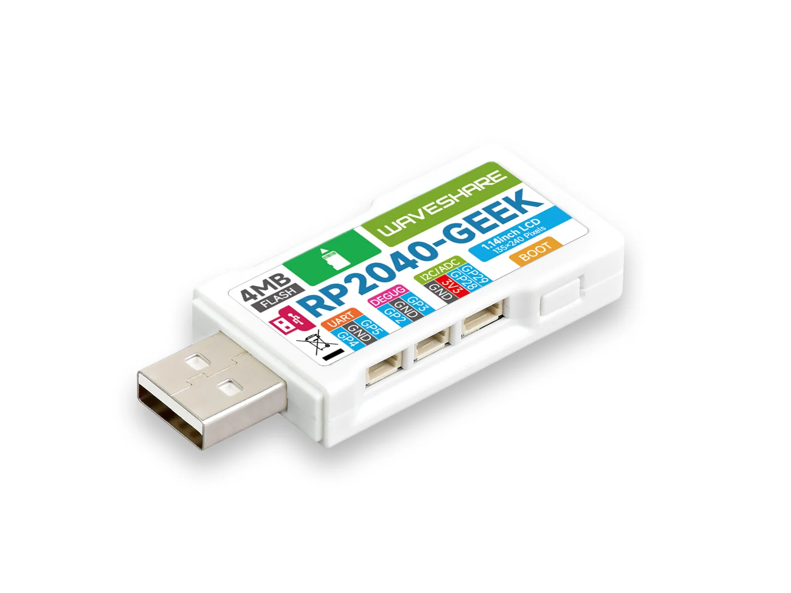Picture 6: Waveshare RP2040-GEEK Development Board, USB Debugging Downloader, Based On RP2040, With 1.14inch 65K Color LCD