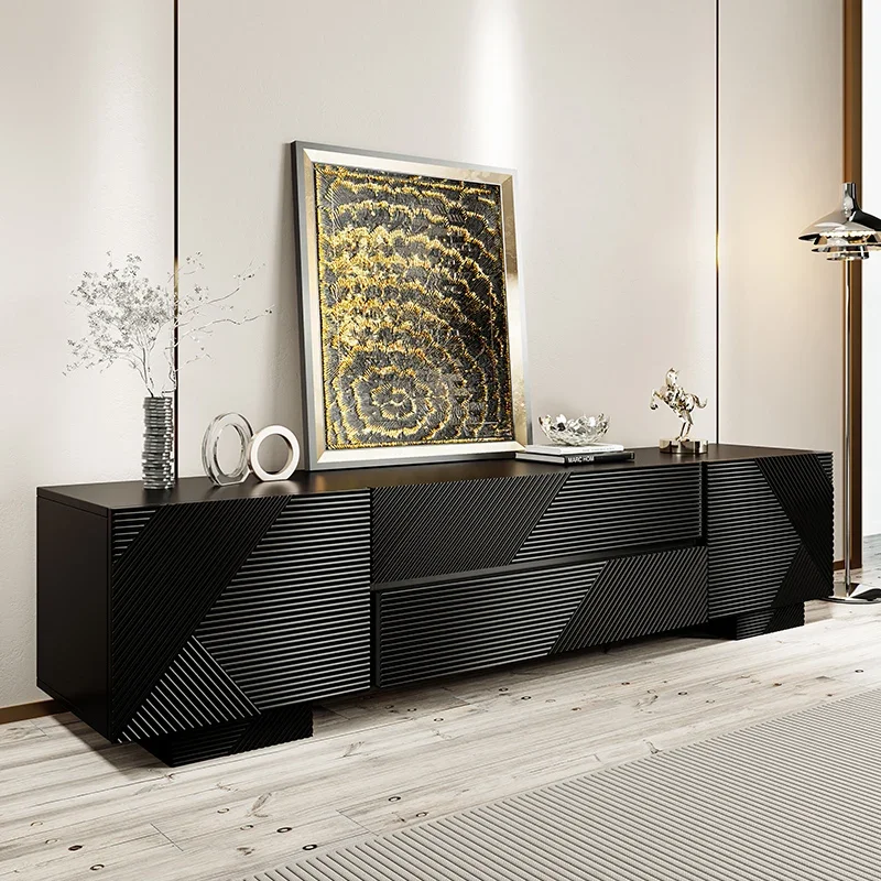 

Italian light luxury solid wood TV cabinet modern simple stretchable minimalist living room cabinet antique home