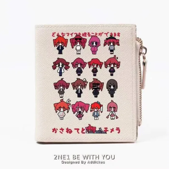 

Anime Kasane Teto Fashion Wallet PU Purse Card Coin Zipper Money Bag Cosplay Gift B2278 Anime