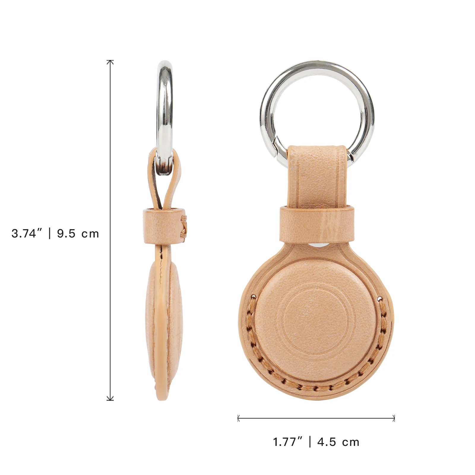 Moterm Genuine Veg Tanned Leather Air Tag Holder Case - Durable Scratch-Resistant Air Tag Protector with Key Chain Accessory