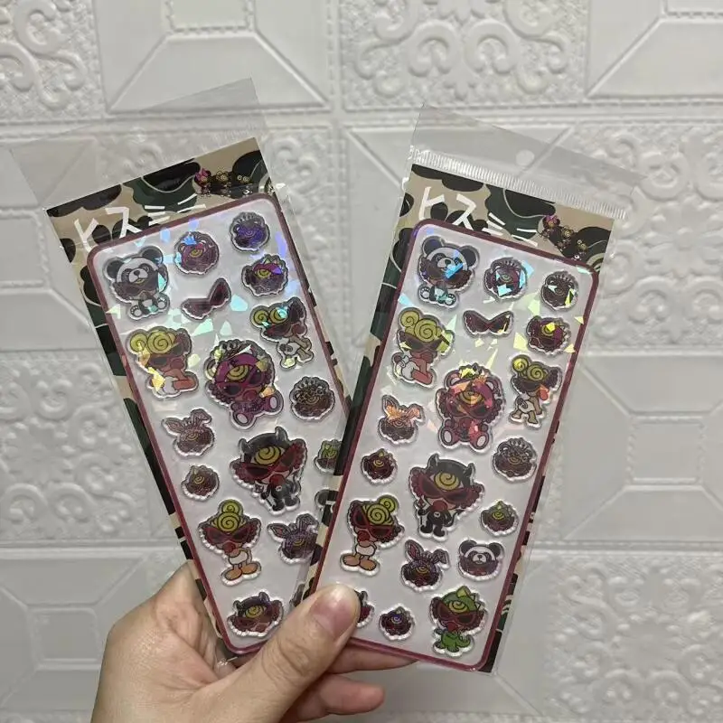 Pegatinas Láser 3D Kawaii de Dibujos Animados Hystericmini, Decoración Creativa para Fundas de Teléfono, Material DIY para Manualidades, Recompensa para Estudiantes