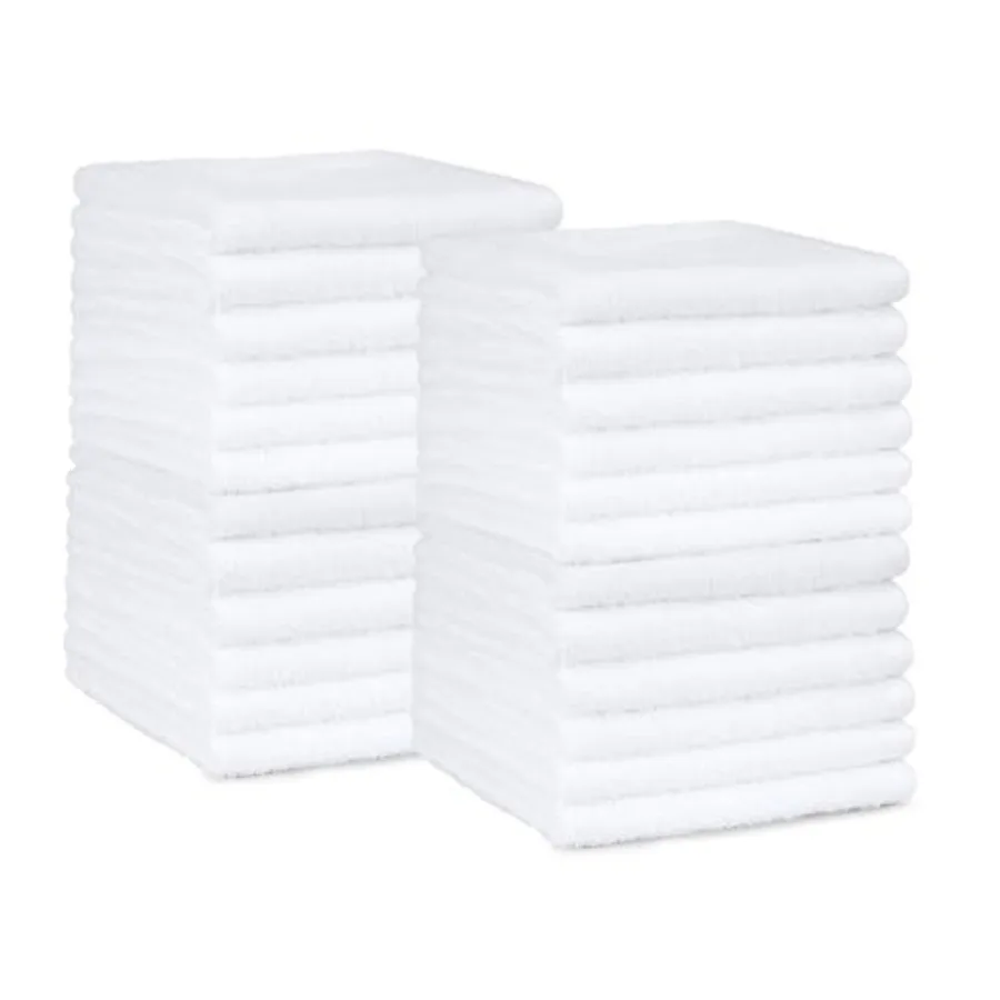 

Highly Absorbent Fast Drying 100 Cotton Washcloths for Bathroom Machine Washable Soft 12 x 12 in White 60-Pack