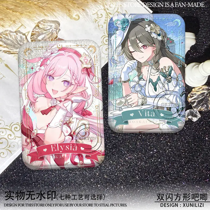 Urocze przypinki z kreskówek Anime Honkai Impact 3 Elysia Kiana Broszki Szpilki do torebki Ubrania Kapelusze Akcesoria Biżuteria Prezenty