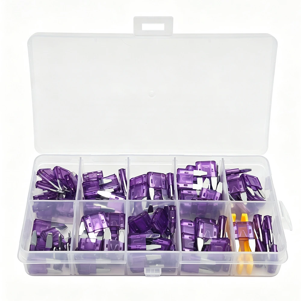 100 Stück Mini-Sicherungen 1A/2A/3,5A/7,5A/10A/15A/20A/25A/30A/35A/40 AMP APM/ATM Mini-Flachsicherungen Kurzschlussschutzsicherung – Detail 4