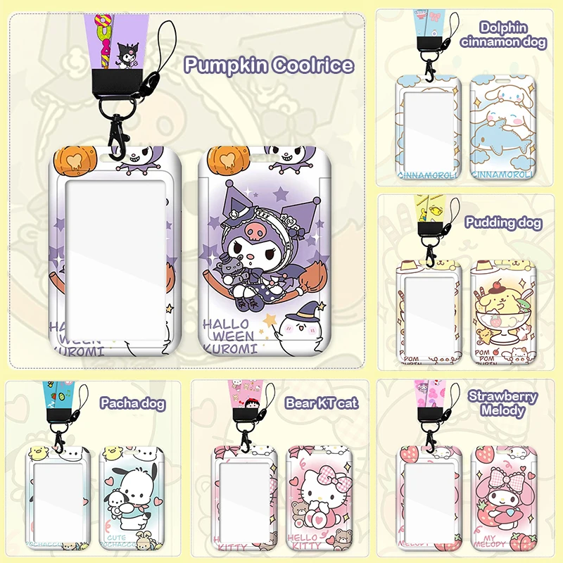 

Sanrio Photo Card Holder Kuromi Melody Hello Kitty Card Sleeves Pendant Meal Card Bus Card Protective Cover