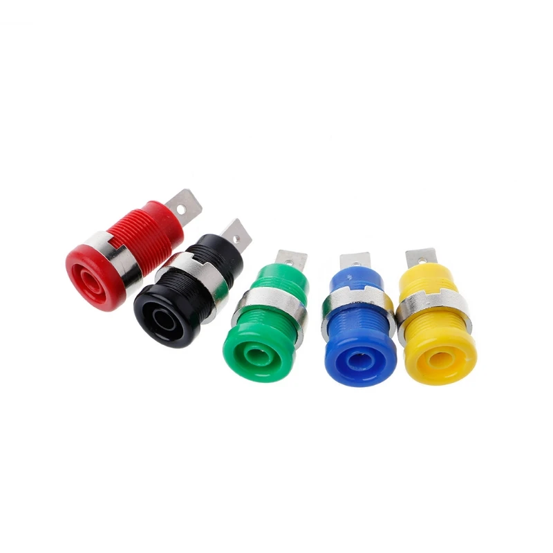 5 Pcs 4mm Banana Plugs Female Socket Plug Wire Connector 5 Colors