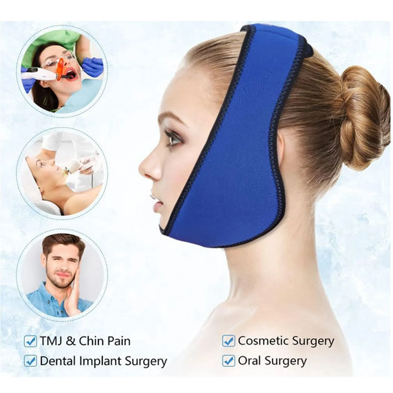 Face Ice Pack Wrap with Hot Cold Gel Wrap Swelling Discomfort Relief for Chin Head Oral Facial Jaw and Forehead Ice Pack