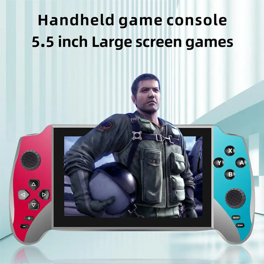 Game Console Two-player Game 5.5inch Screen Double-rocker 8 Simulators Support For Downloading Games Handheld