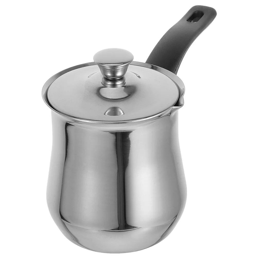 

540Ml Stainless Steel Coffee Pot Turkish Coffee Maker Stovetop Cezve Ibrik Milk Warmer Butter Melter Small Boiling Pan Kitchen