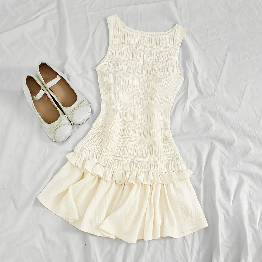 

Apricot hem horn ruffle edge mini dress long dresses for women vintage dress vestido midi talla grande