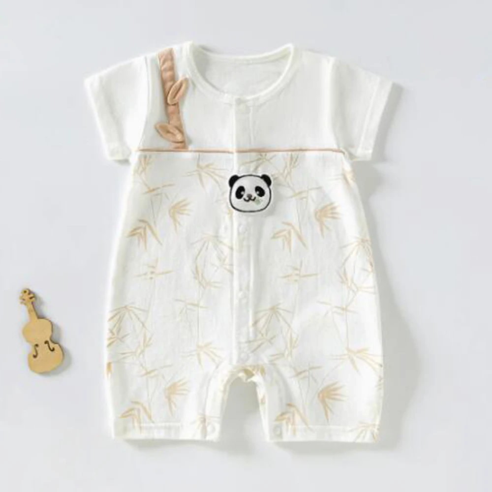 Baby Girl Clothing Summer Thin Cotton Cute Animal Print Baby Boy Romper Short Sleeve Unisex Infnant Jumpsuit New Arrival
