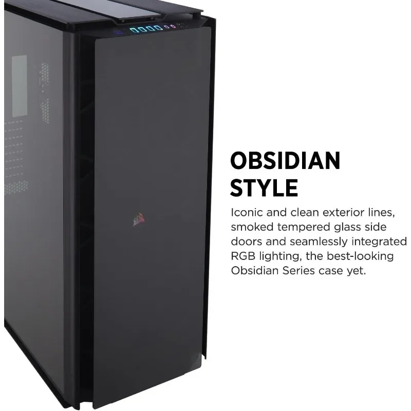 Obsidian Serie 1000d Super-Tower-Gehäuse, geräuchertes gehärtetes Glas, Aluminium verkleidung, integrierter Commander Pro-Lüfter und Beleuchtung