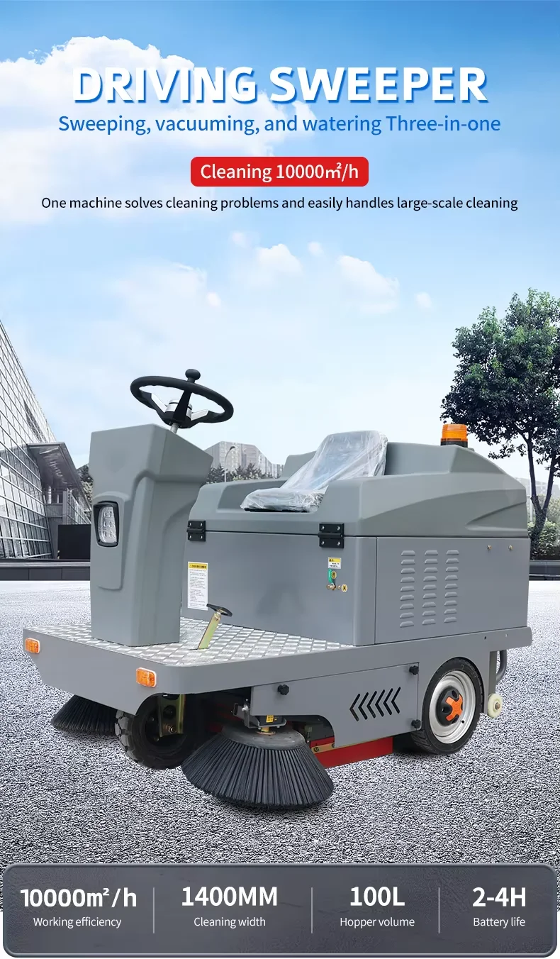 New Condition Electric Ride-On Industrial Floor Sweeper Vacuum Cleaner with Sit-On Feature for Cleaning Floors