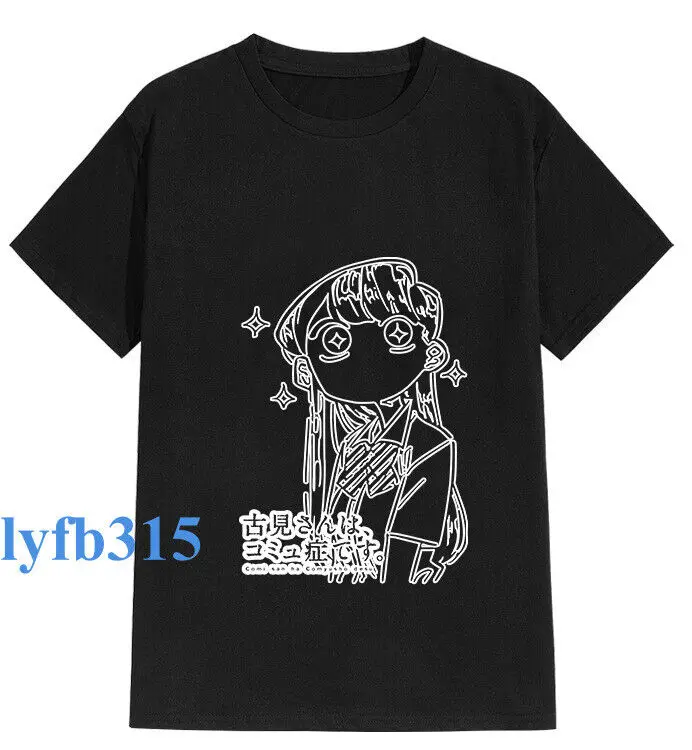 Anime Komi-San Wa Komyushou Desu Black/White Short Sleeve Unisex T-shirt Tops #5