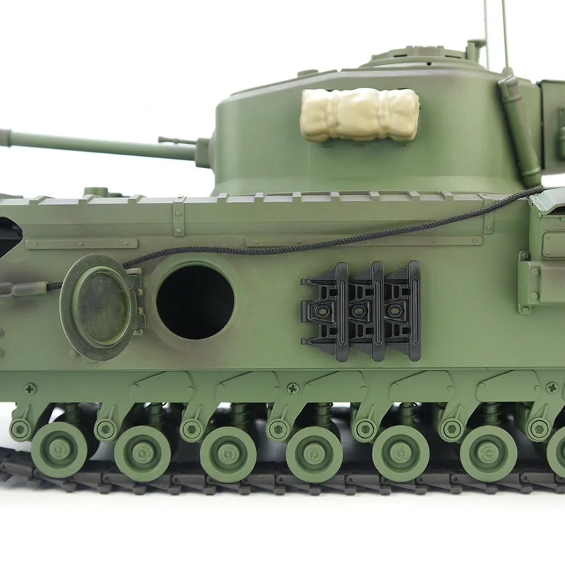 Grote Afstandsbediening Zware Tank Gb Uk Churchill Mk. Vii Rc Tank 1/16 Oorlog Militaire Voertuig Simulatie Rookvat Telescoping