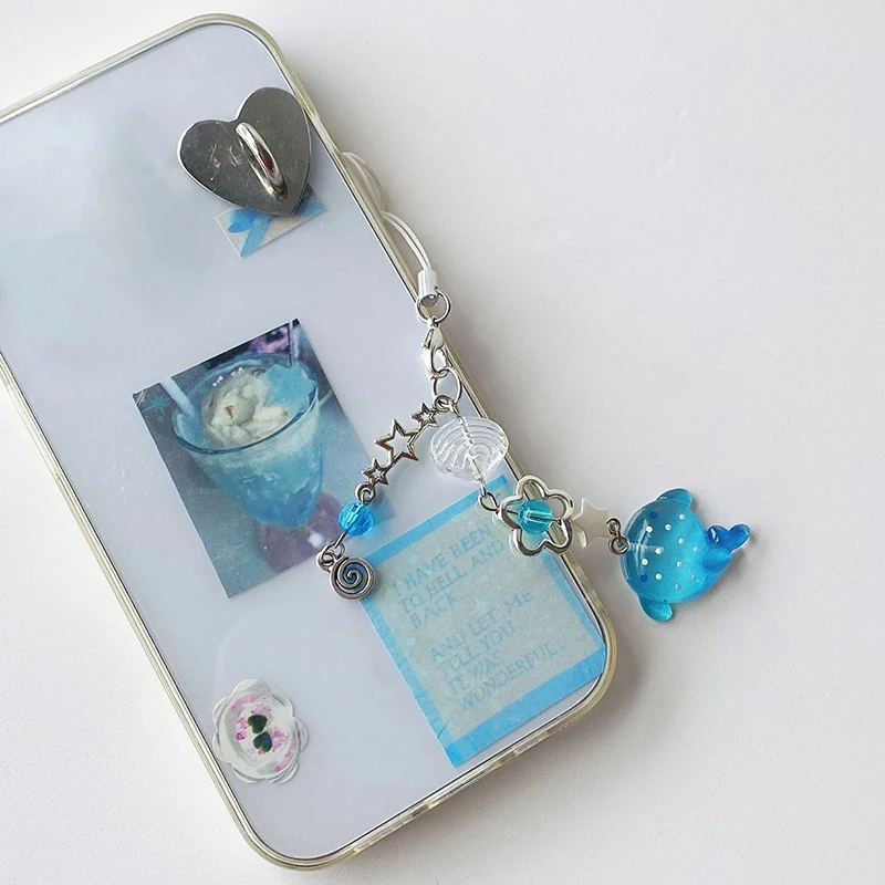 Cute Simulation Marine Shark Mobile Phone Chain Handcrafted Beaded Keyring Accessory Fish Charm Aesthetic Y2k Unique