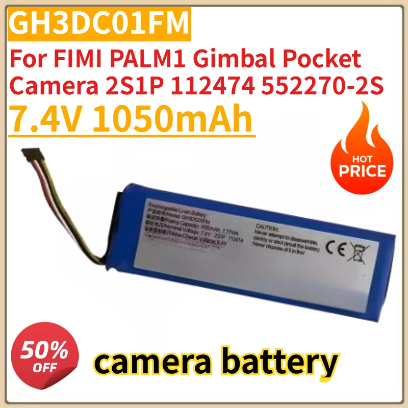 High Quality New GH3DC01FM 7.4V 1050mAh Camera Battery for FIMI PALM1 Gimbal Pocket Camera 2S1P 112474 552270-2S with tools