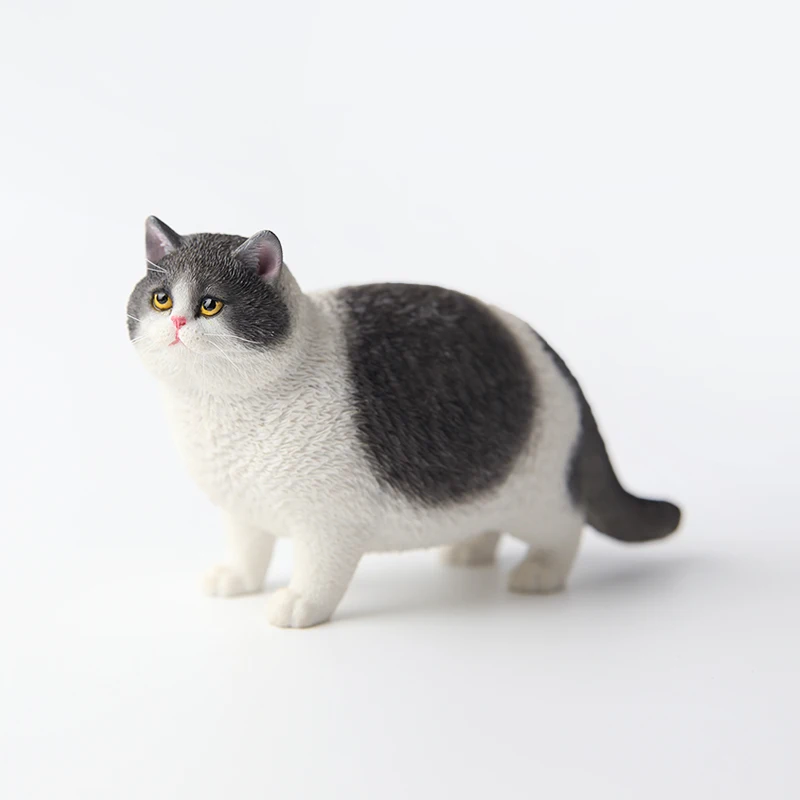 Jxk 1/6 escala material de resina gato gordo modelo simulação boneca artesanal para figuras de brinquedo desktop decoração do carro presente mini