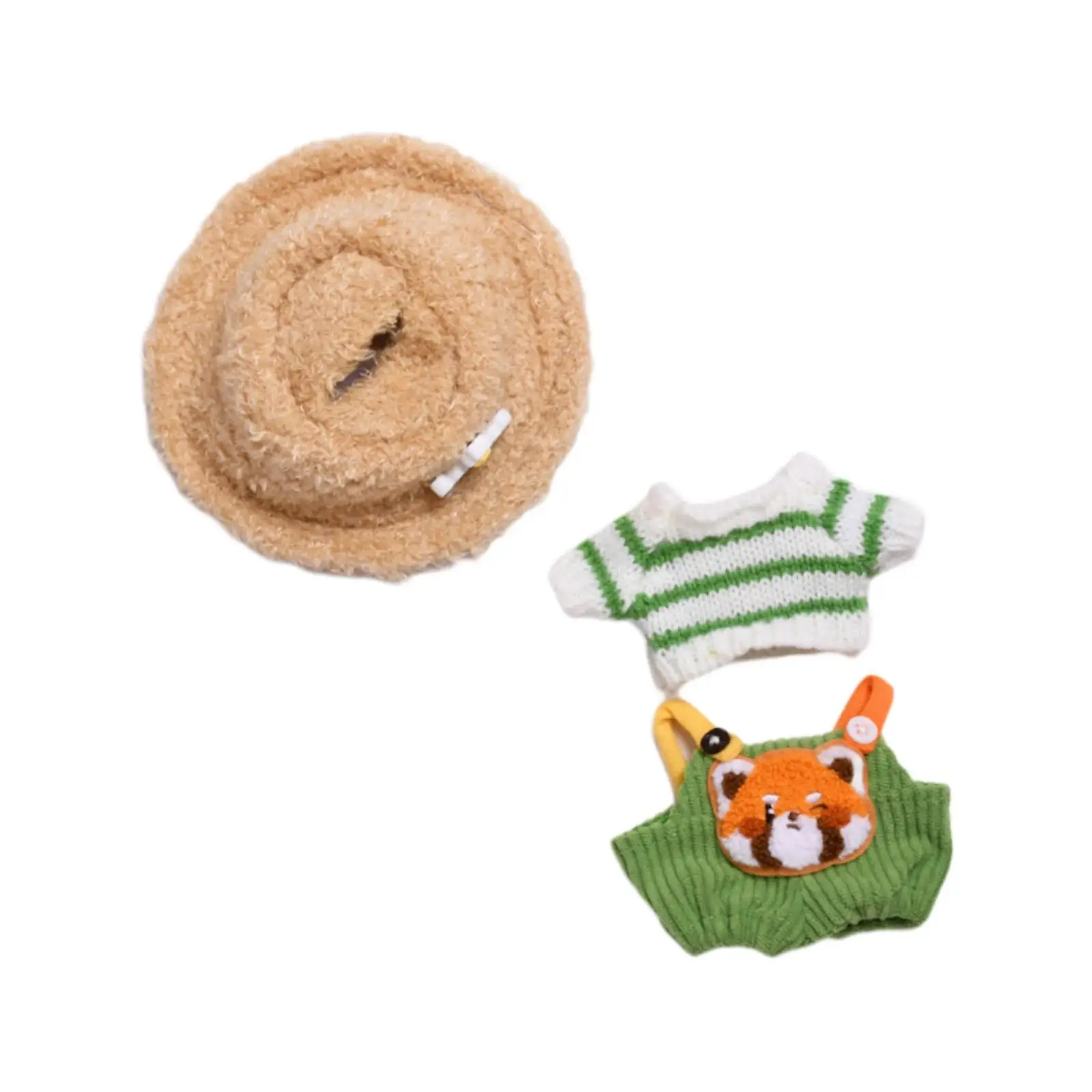 

Кукольный свитер, брюки на подтяжках, костюмы со шляпой, одежда с мягкими животными, сделай сам, удобная модная кукла 6,69 дюйма, 5,91 дюйма