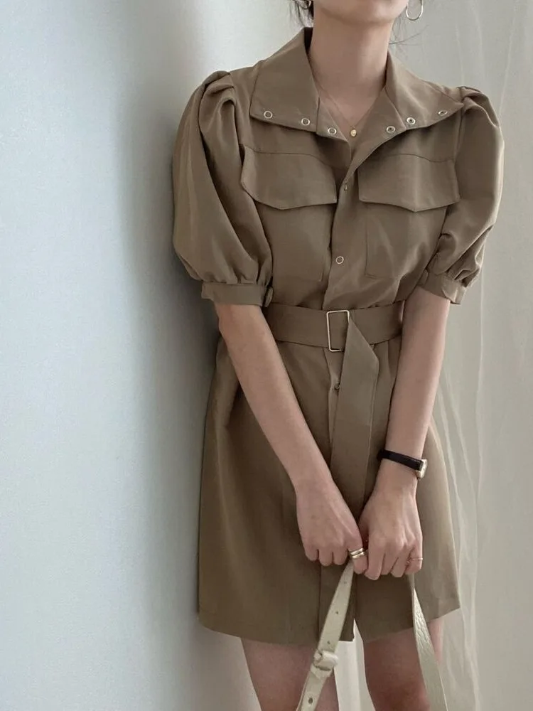 Faionable collier ort Sve Midi Dr East Gate 2025 nouveau Sle Slim Fit bouton unique bulle Sve Dr