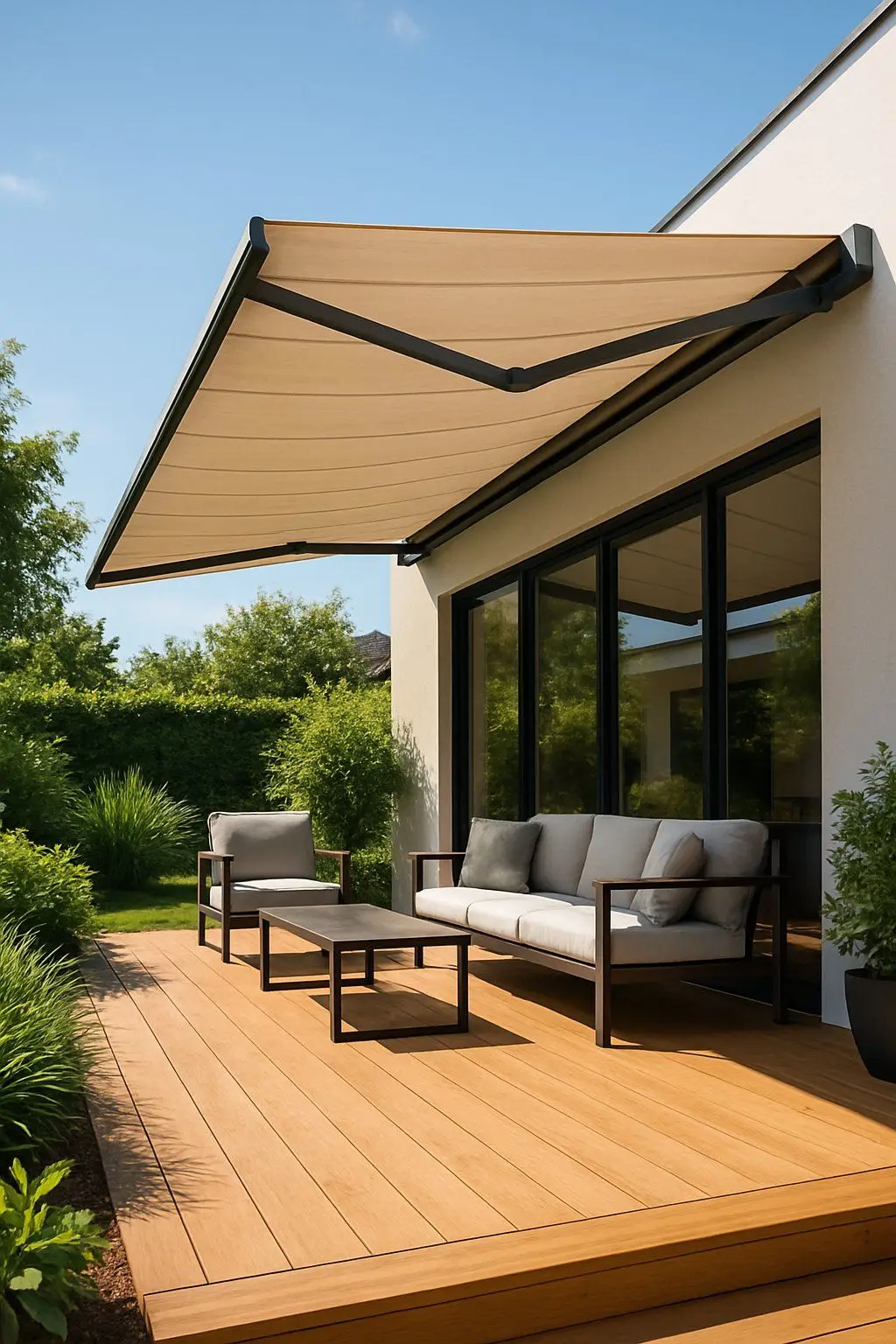 Waterproof Windproof Aluminum Frame Sunshade Awnings Suitable for Outdoor with Innovation Design Adjustable Large Awnings