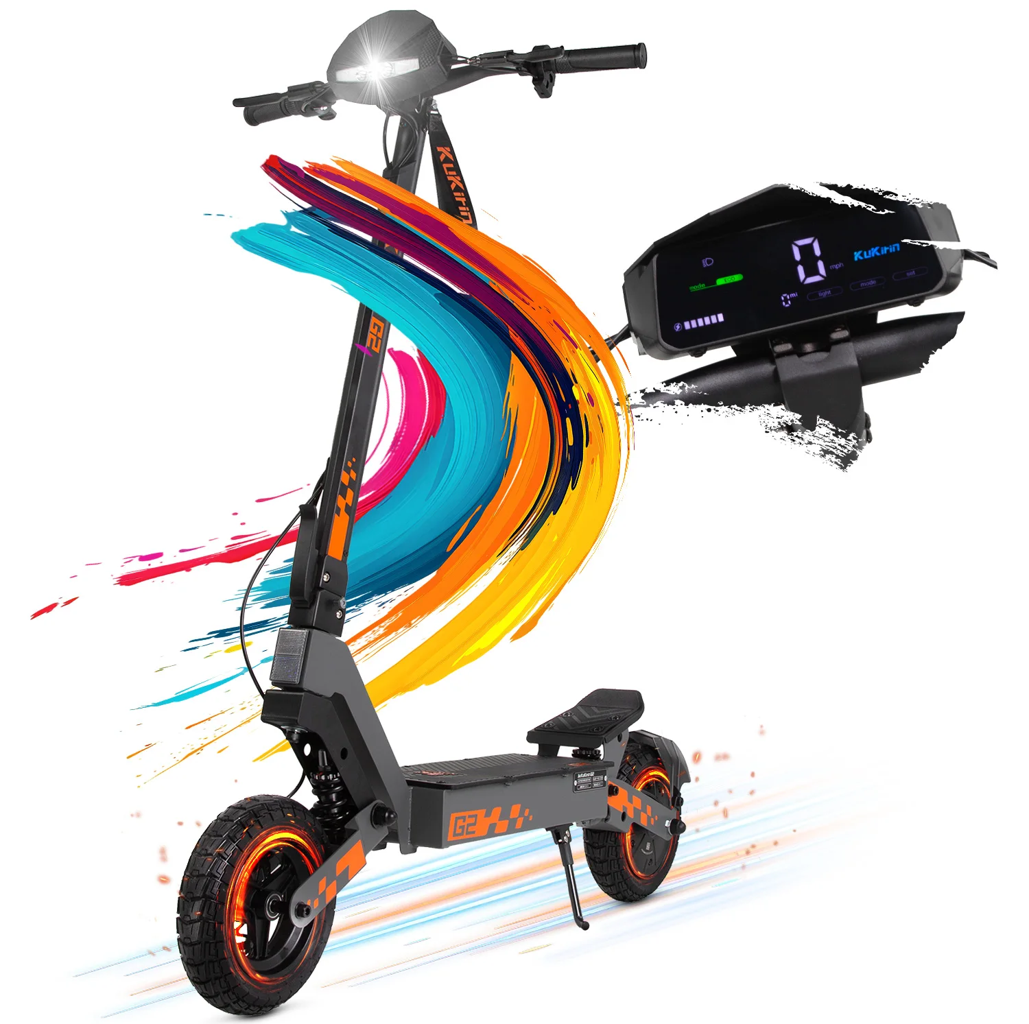 Patinete eléctrico plegable KuKirin G2 48v15.6ah con motor de 500W, rueda todoterreno de 10 pulgadas, alcance de 55KM y velocidad máxima de