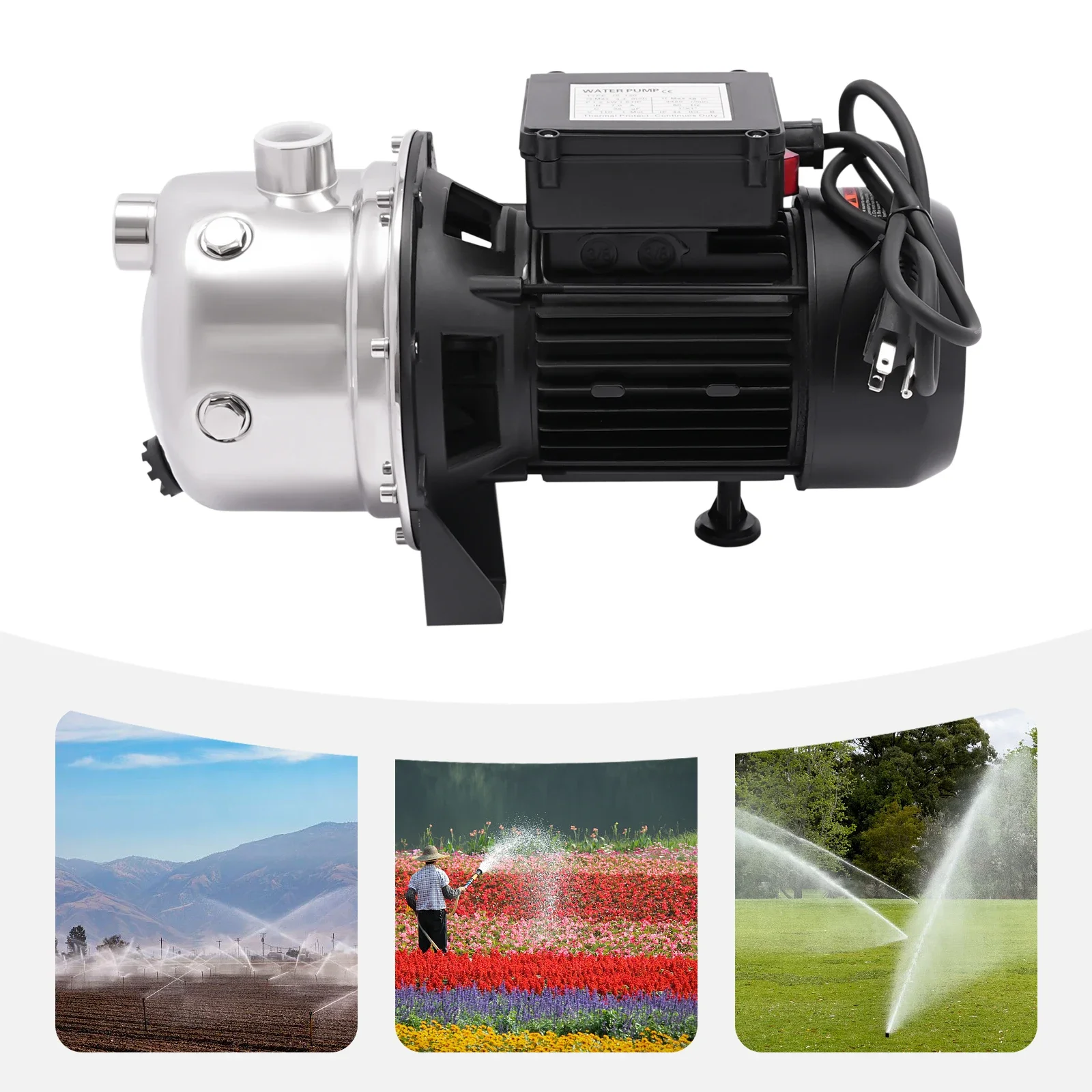 

1.6HP Portable Shallow Well Pump, Draining Irrigation Pump for Lawn, Water Pump