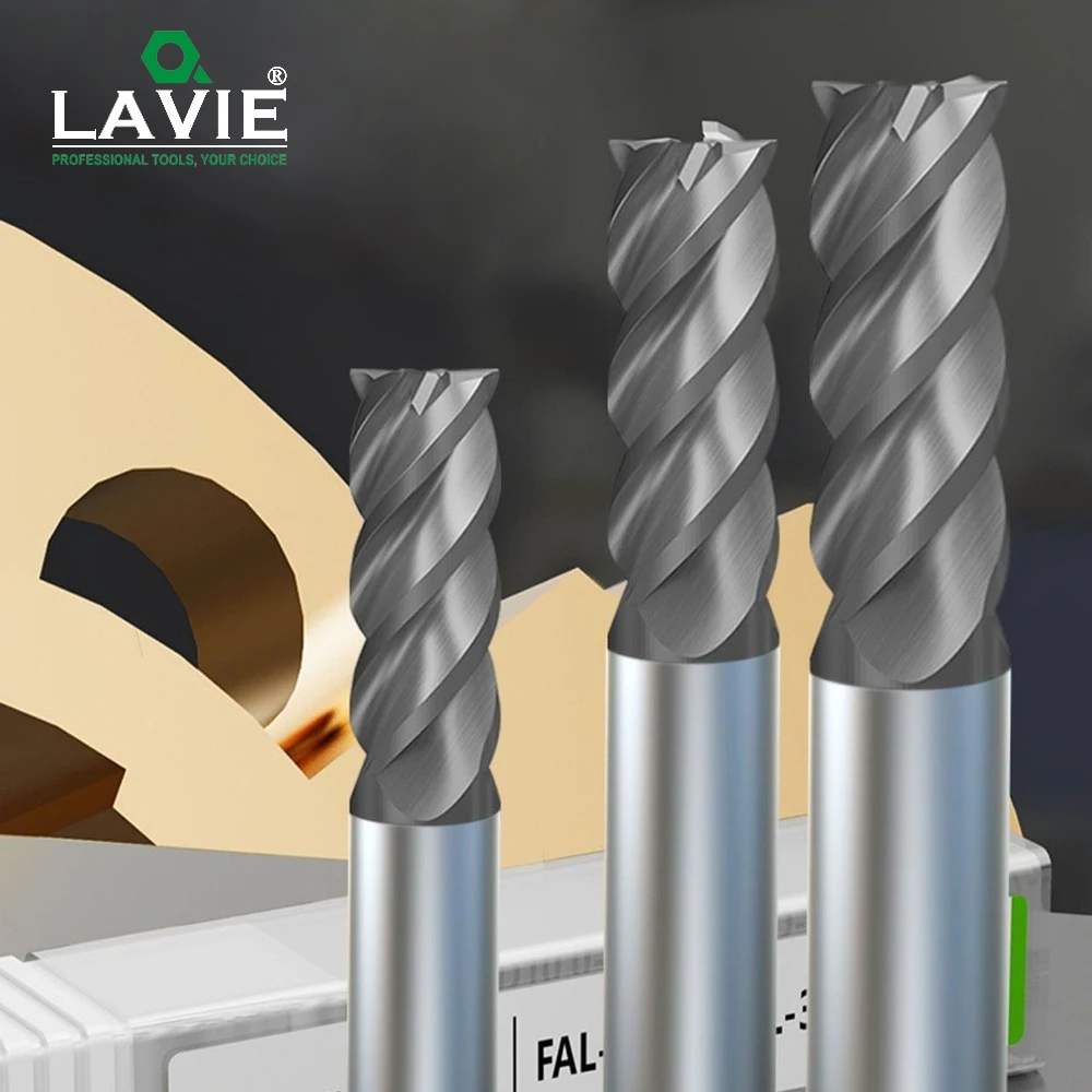 CNC Machine Machining Milling Cutter HRC65 1.0-16.0mm 4 Fl Carbide Flat End Mills for Steel Machining Parts Processing Tools 공구