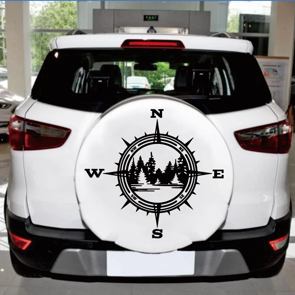 Compass Trees Lake Forest Vinyl Decal Sticker for SUV Car Truck Bumper Wall Window Camping Rv Motorhome