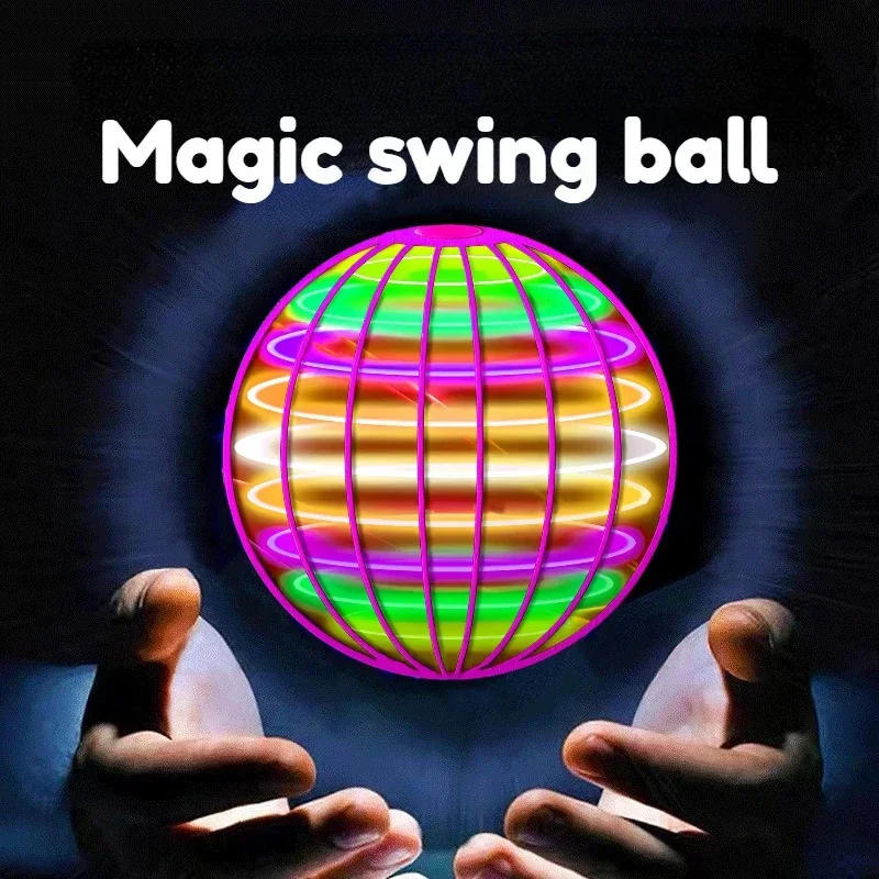 Flying Ball Boomerang Spinner Toys Drone de control manual 360 ° Mini OVNI giratorio con luces LED para niños Regalos de cumpleaños divertidos