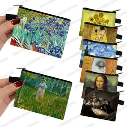 Van Gogh Oil Painting Starry Night / David Coin Purse / Mona Lisa 3D Print Men Women Wallet ID Credit Card Bag Small Coin Bags