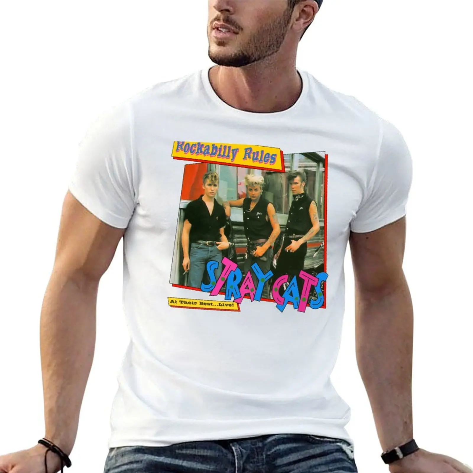 

Stray Cats classic - Rockabilly Rules T-Shirt man t shirt designer man t shirt cotton man t shirts for men casual T-Shirt