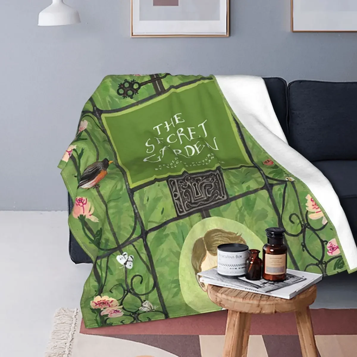 Portrait The Secret Garden Fleece Throw Blankets Frances Hodgson Burnett Blankets for Sofa Car Lightweight Bedding Throws