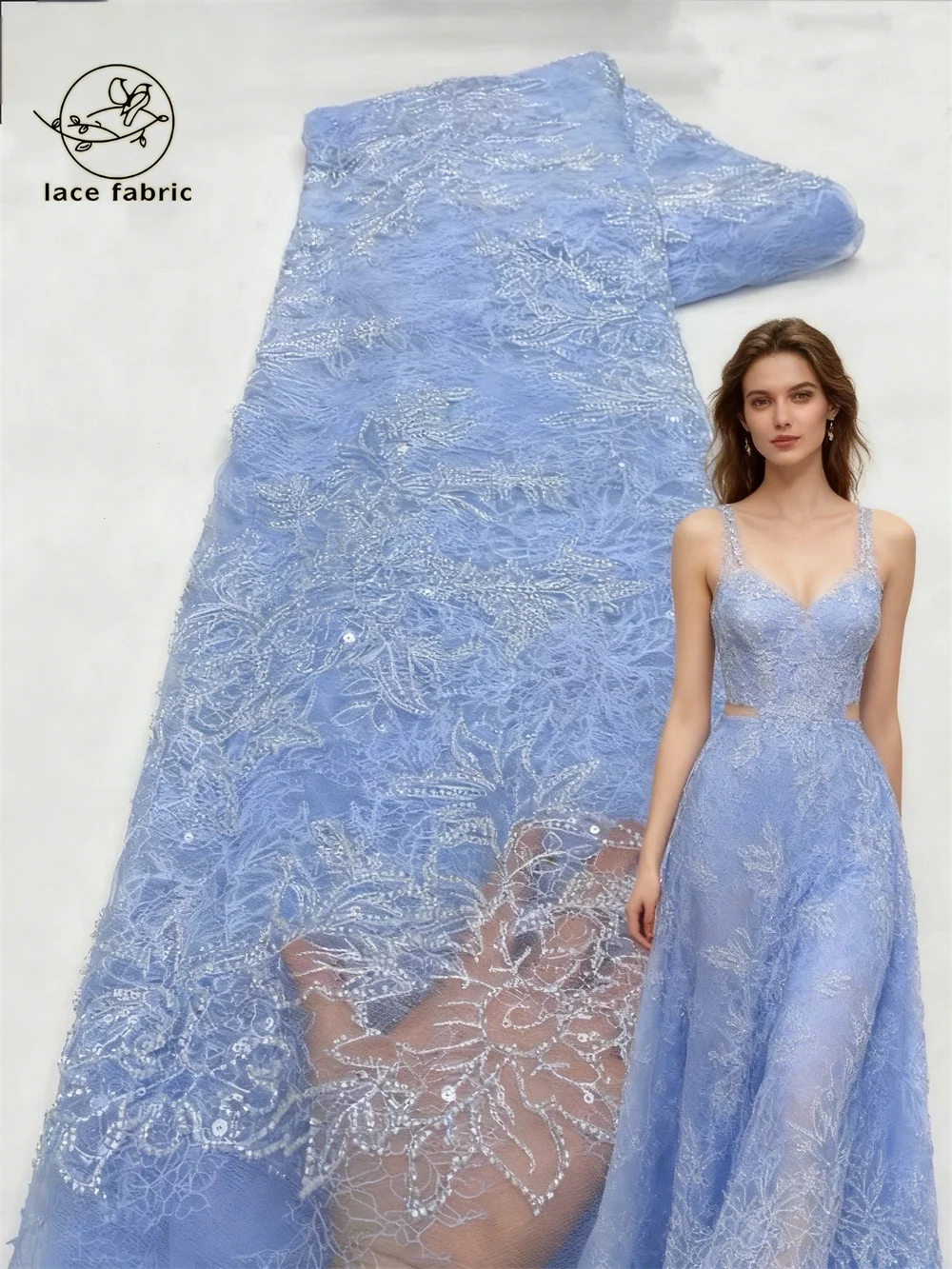 

Nigerian Sequins Lace Fabrics 2026 High Quality African Lace French Tulle Beads Embroidery Lace Fabrics For Party Dress Women