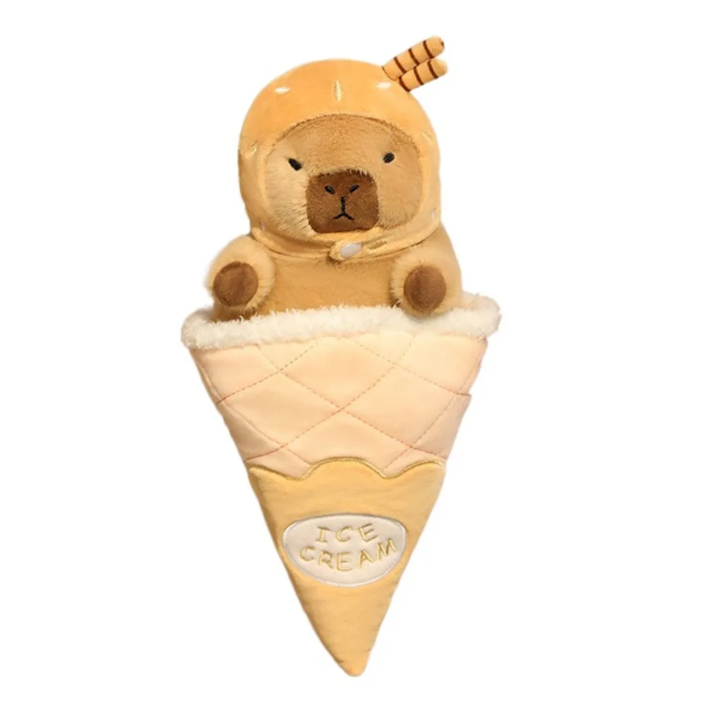 

Lovely Ice Cream Cone Capybara Cross Dressing Fluffy Capybara Doll Detachable Cute Capybara Stuffed Doll Children Girl